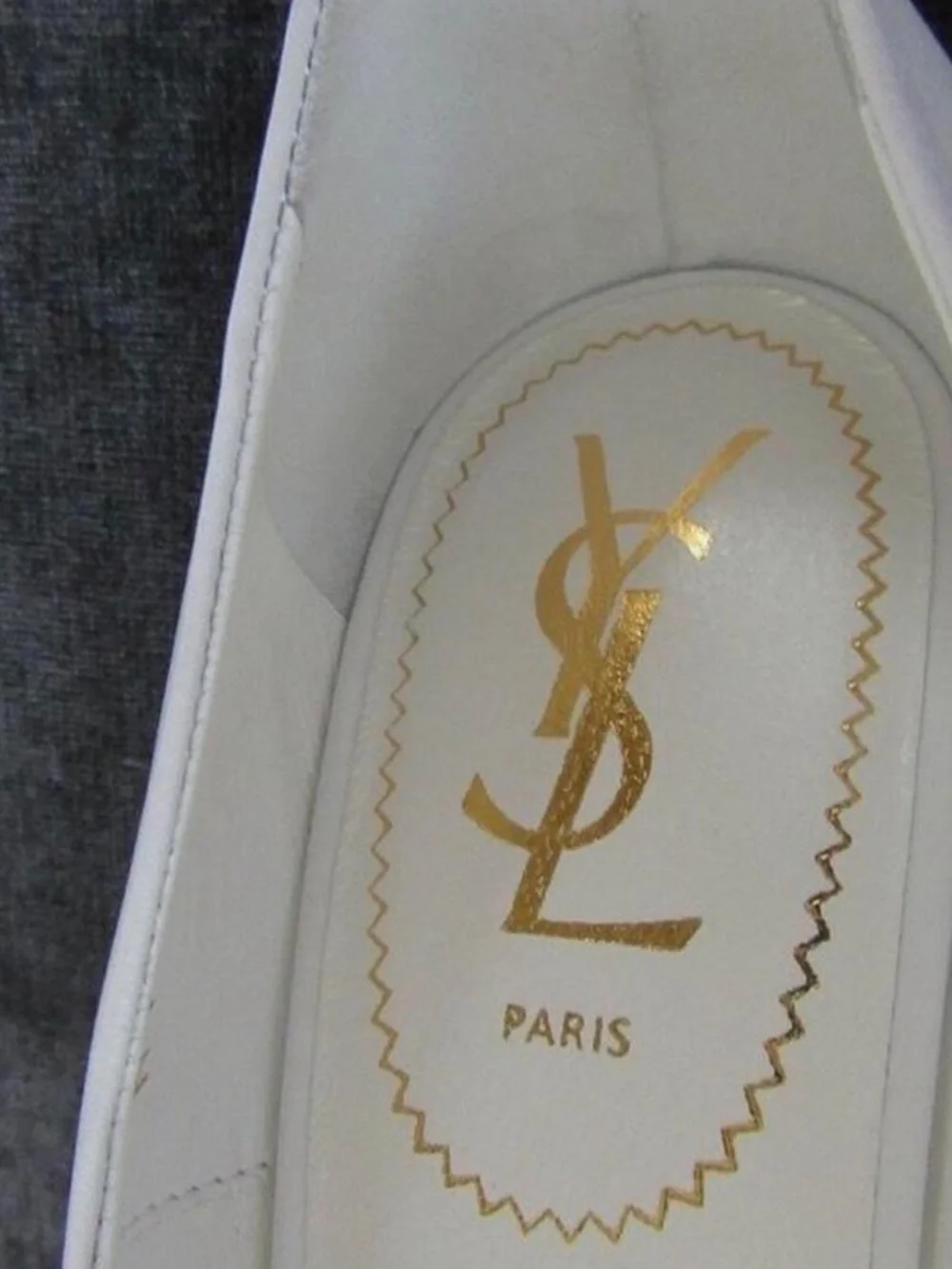 YSL Yves Saint Laurent White Leather Wedge Platform Pumps